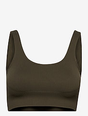 Ribbed Seamless Bra - KHAKI