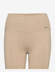 Sand Washed Ribbed Seamless Midi Biker Shorts