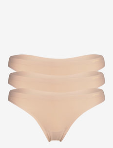 NUDE INVISIBLE THONG 3-PACK - stringtrosor - nude