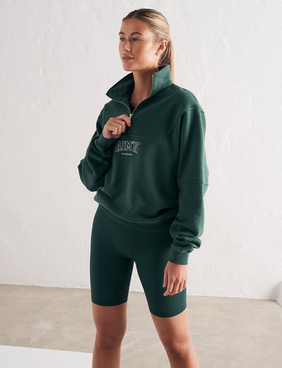 AIM'N Pine Green College Sweat Half Zip - Sweatshirts - Boozt.com
