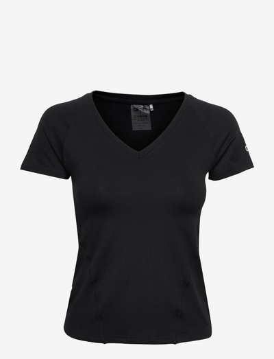 BLACK SOFT BASIC V-NECK SHORT SLEEVE - t-shirts - black