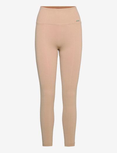 Solid Beige Luxe Seamless Tights - full length - solid beige