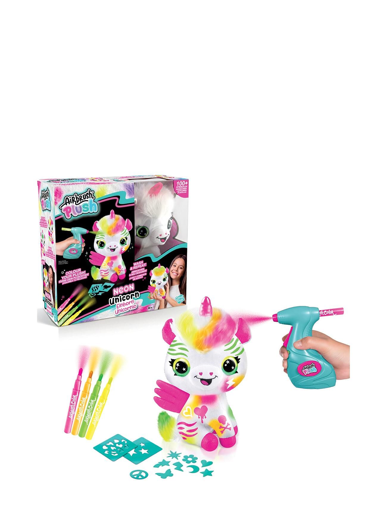 Airbrush Plush Neon Unicorn Toys Creativity Drawing & Crafts Craft Craft Sets Multi/patterned Airbrush Plush