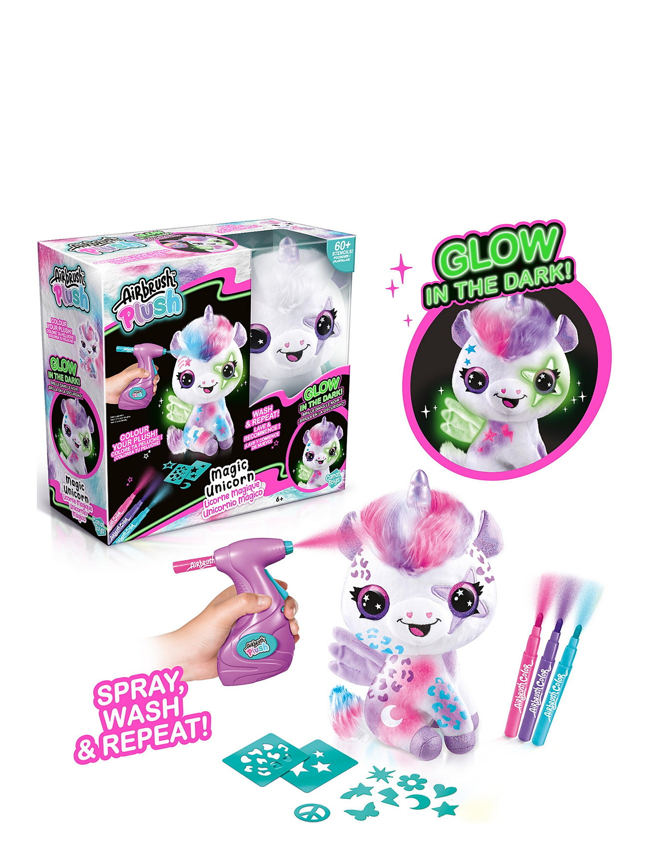 Airbrush Plush Glow In The Dark Patterned Airbrush Plush