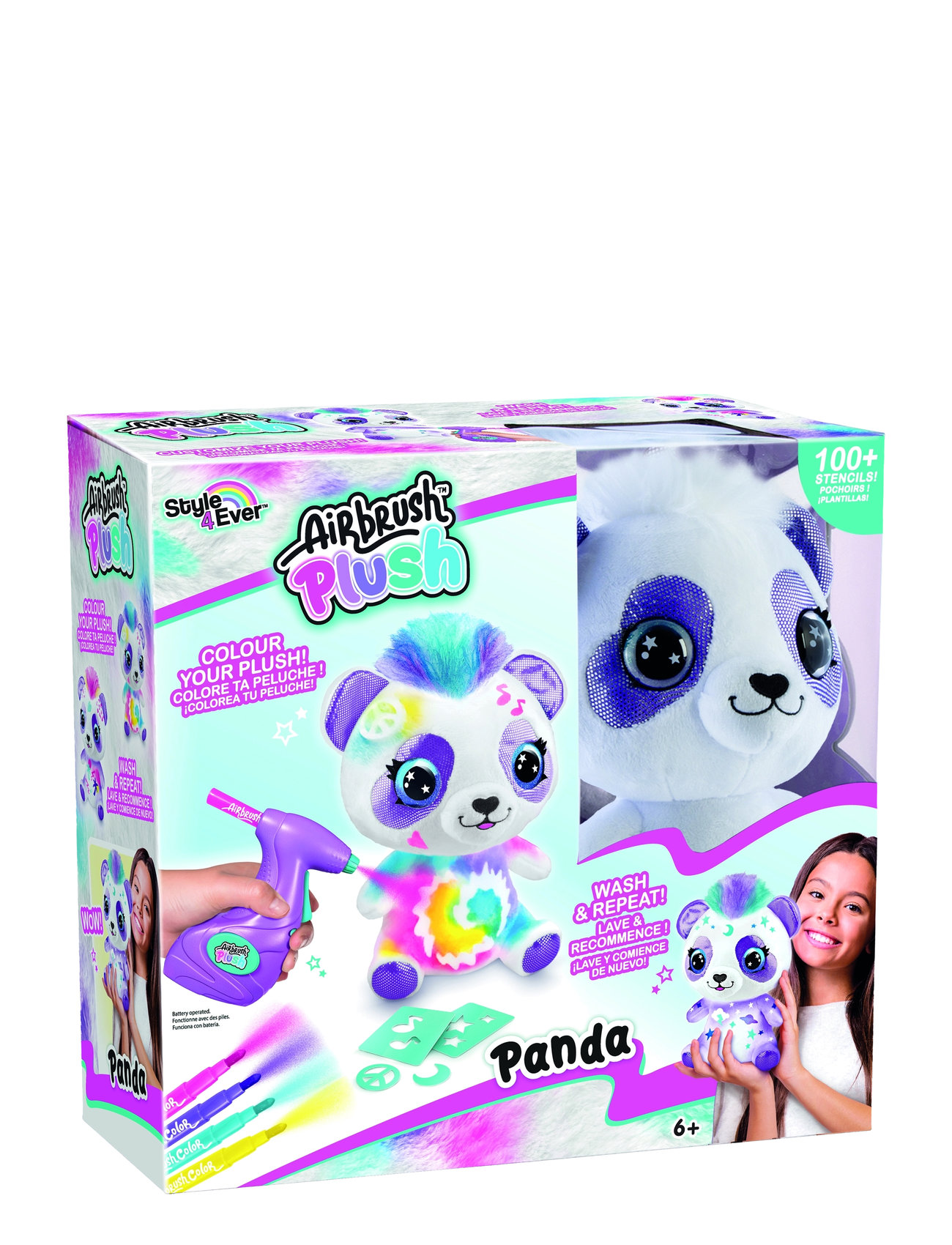 Airbrush Plush Panda Toys Creativity Drawing & Crafts Craft Craft Sets Multi/patterned Airbrush Plush