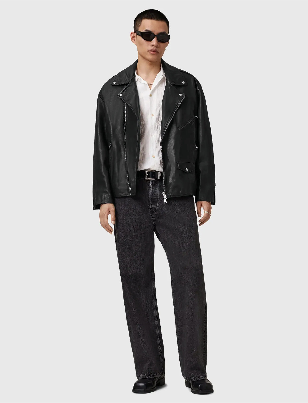 AllSaints Bradford Biker, XL, Black, Jakker > Læder, Herre