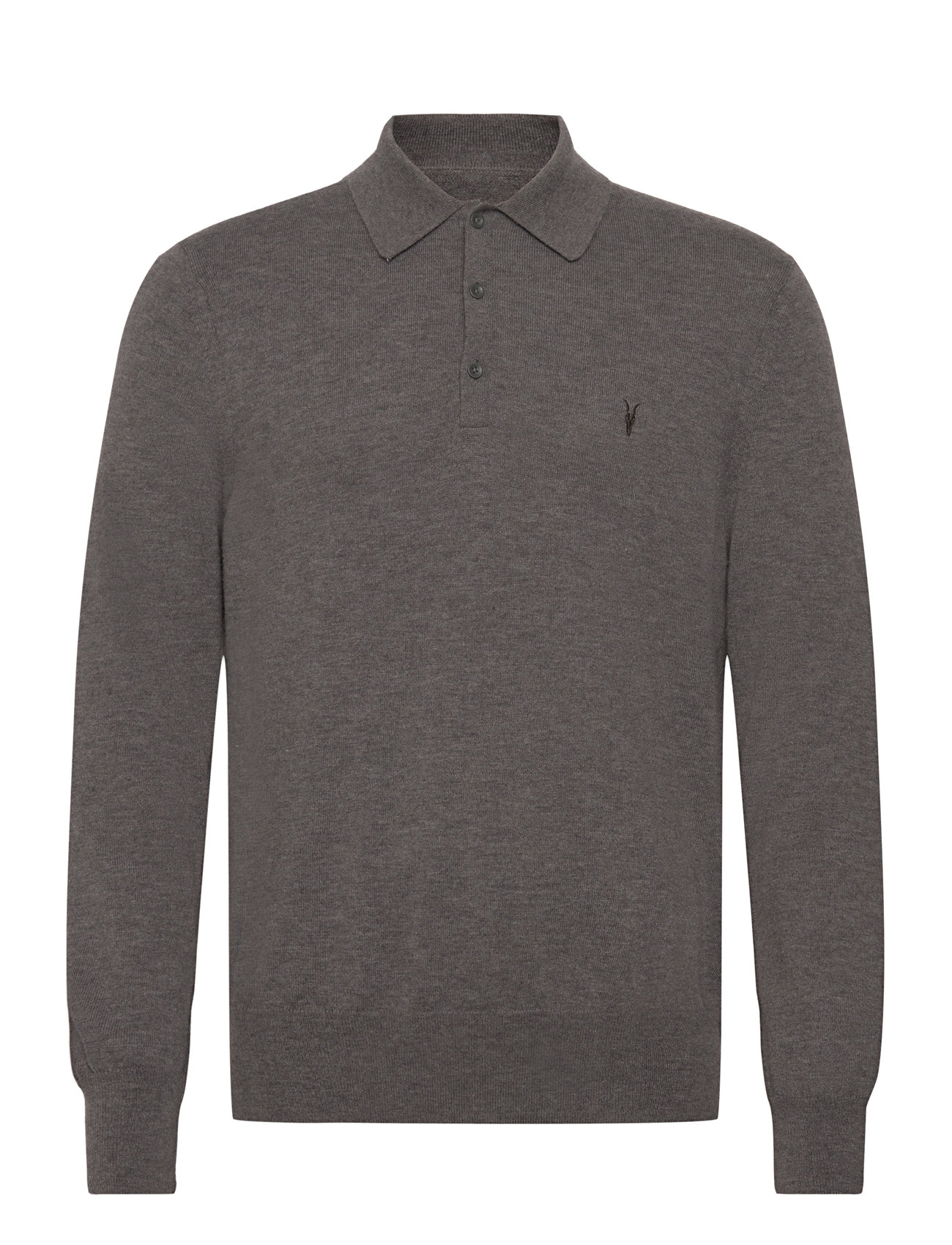 Kilburn Ls Polo Tops Knitwear Long Sleeve Knitted Polos Grey AllSaints