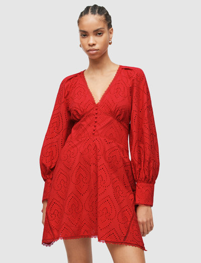 IRINA BRODERIE DRESS - summer dresses - poppy blaze red