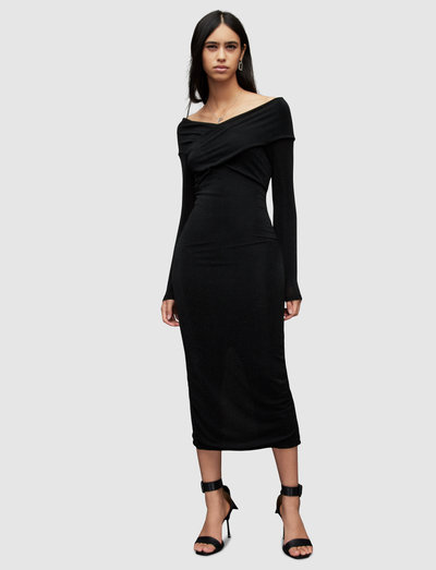 DELTA SHIMMER DRESS - bodycon dresses - black