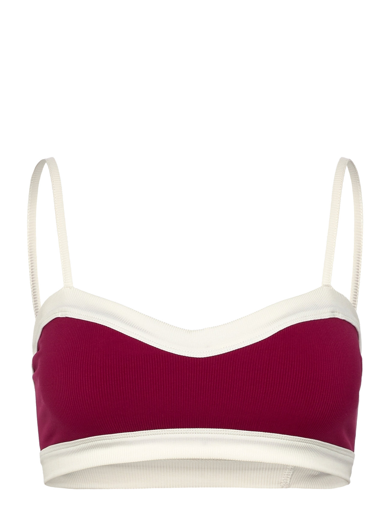 Mira Bicolor Vivid Burgundy White Swimwear Swimwear Bikinis Bikini Tops Bandeau Bikinitops Pink ALOHAS