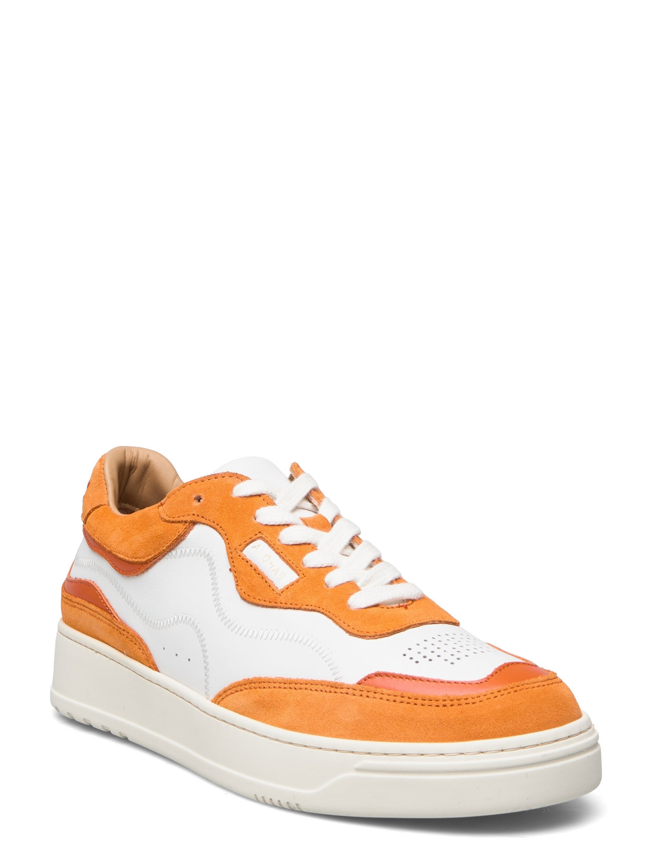 TB.87 - White and Orange Leather Sneakers