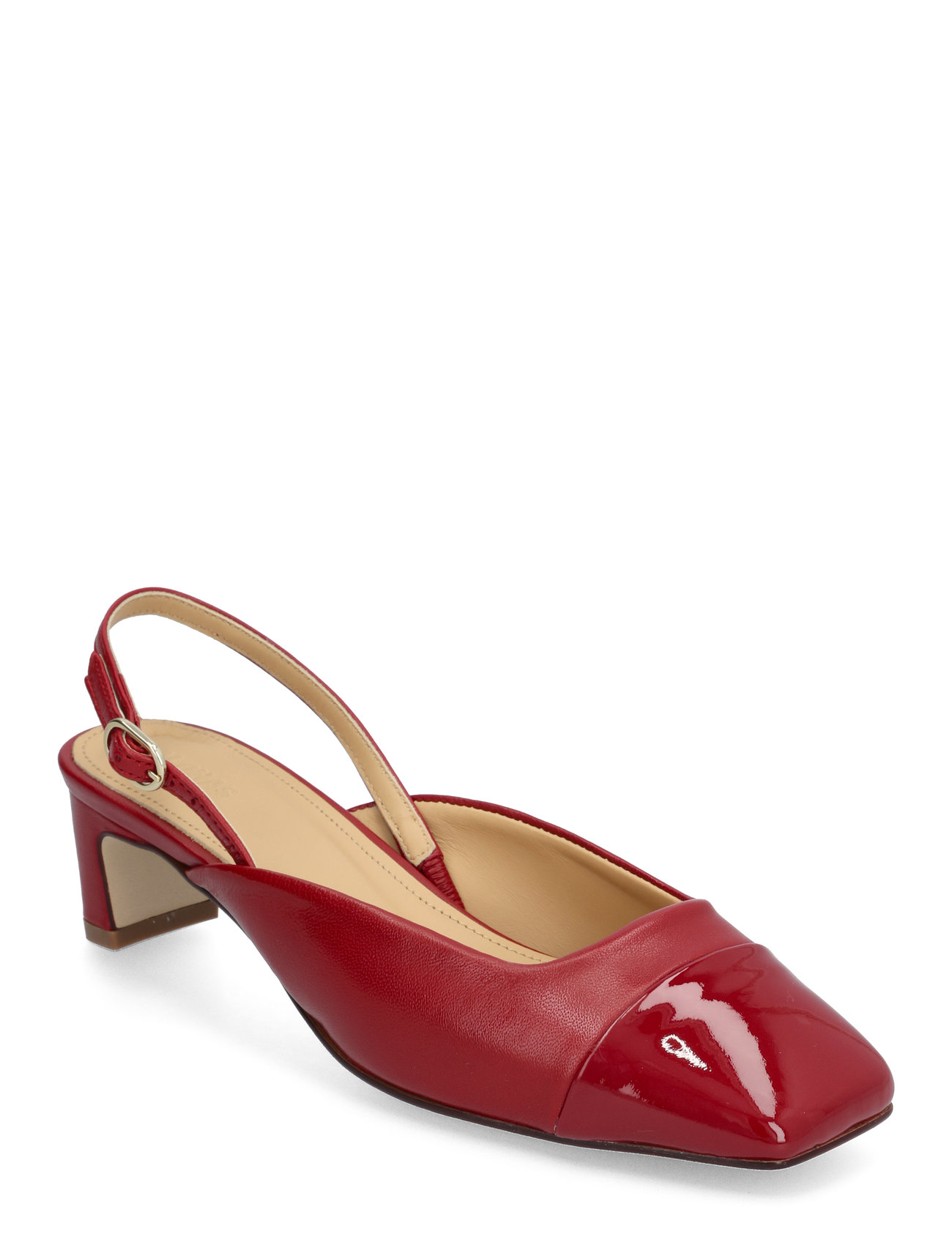 Lindy Bliss Red Leather Pumps Shoes Sling Backs Heeled Slingbacks Red ALOHAS