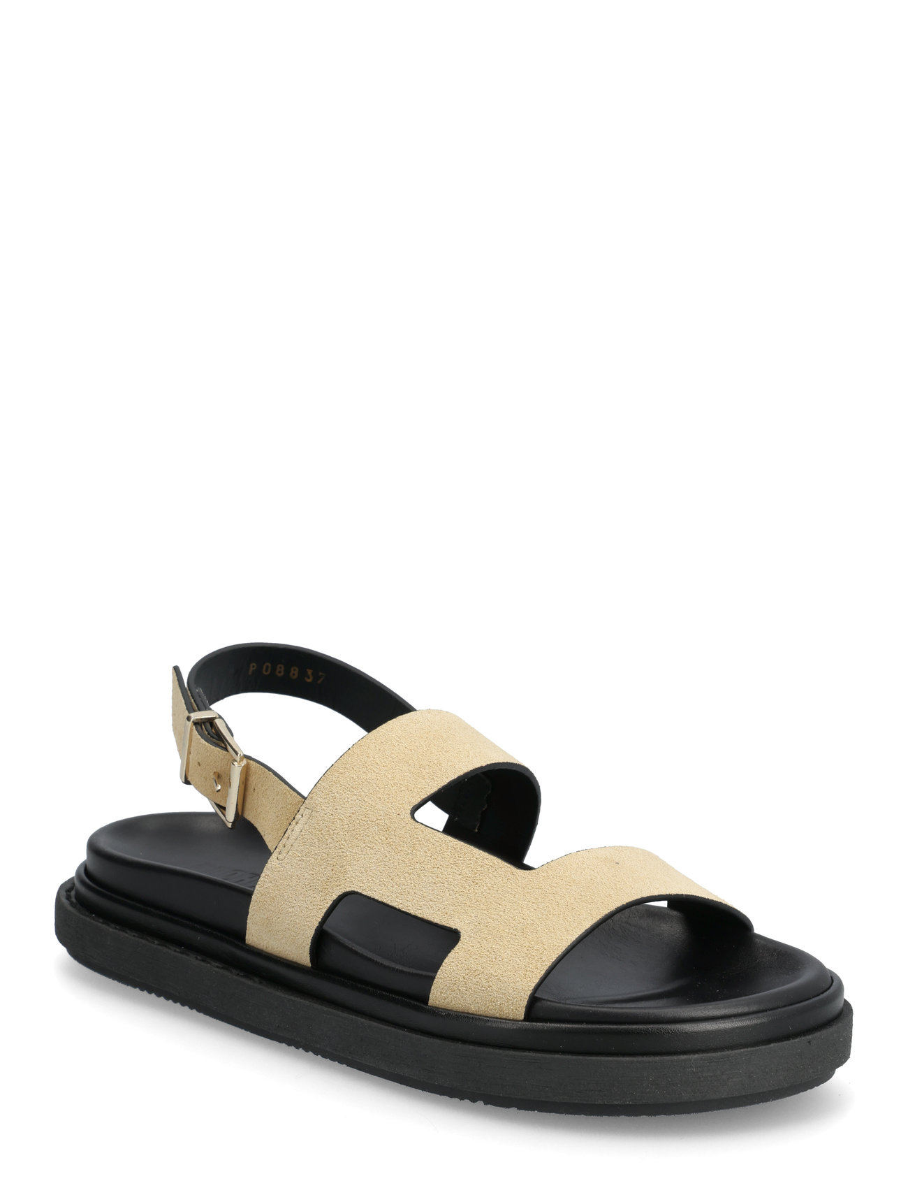 Lorelei Suede Beige Leather Sandals Shoes Sandals Flat Sandals Yellow ALOHAS