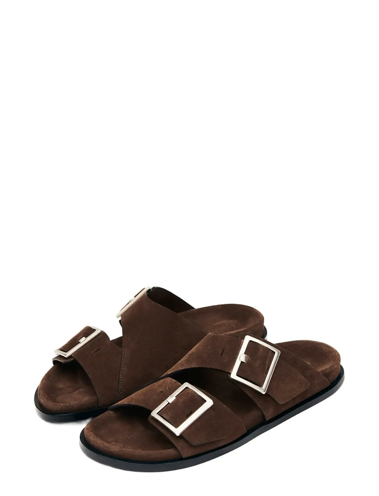ALOHAS Alba Suede Leather Sandals, 39, Brown, Sandaler > Flade Sandals, Dame