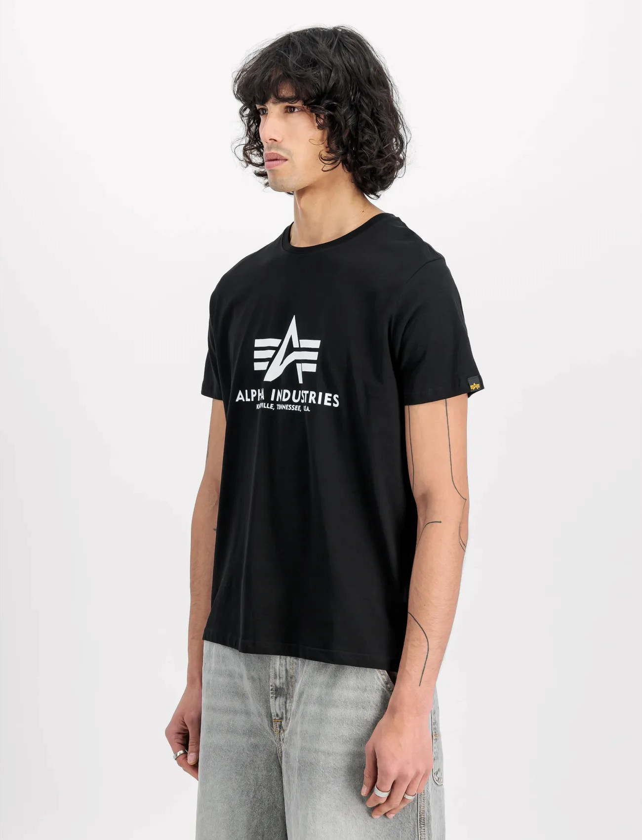 Alpha Industries Basic T-Shirt, S, Black, T-Shirts > Kortærmede, Herre