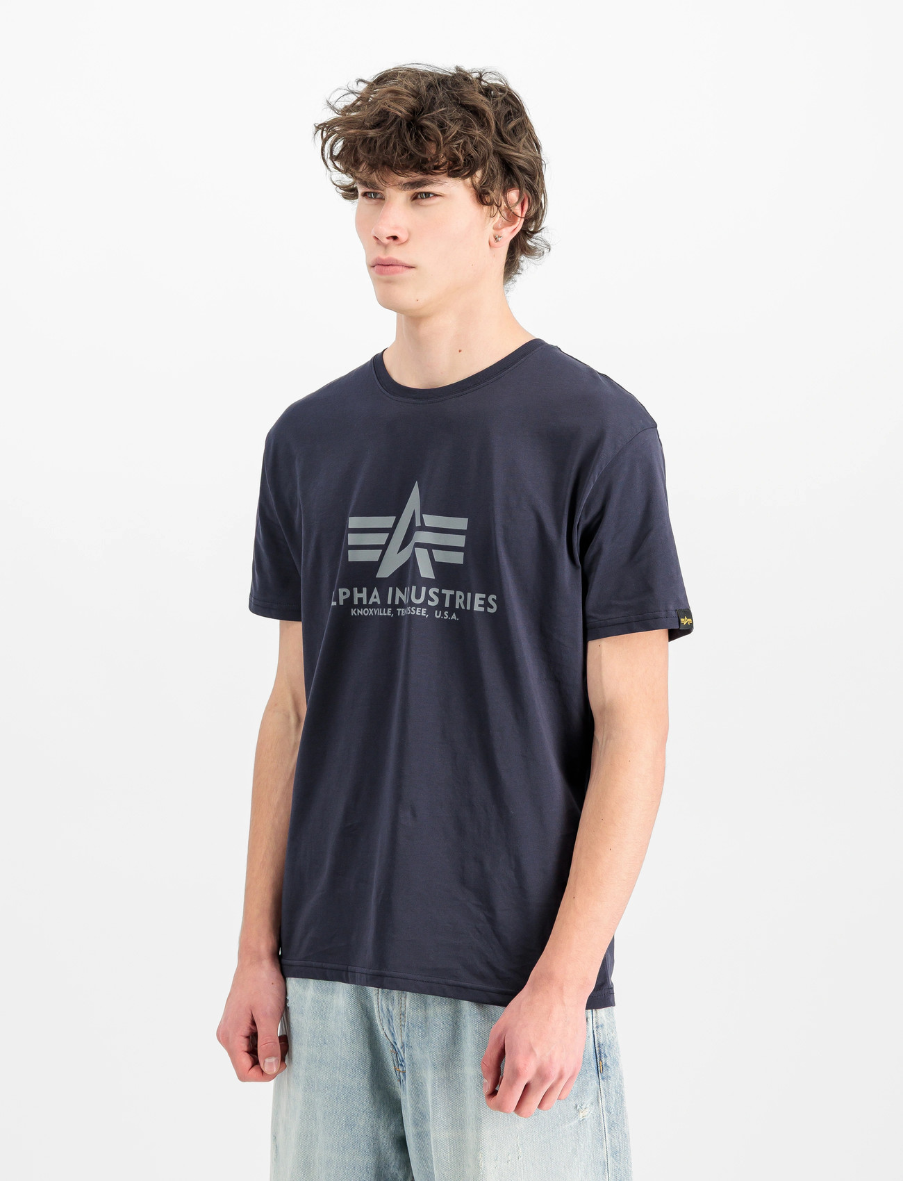 Alpha Industries Basic T-Shirt, XL, Navy, T-Shirts > Kortærmede, Herre