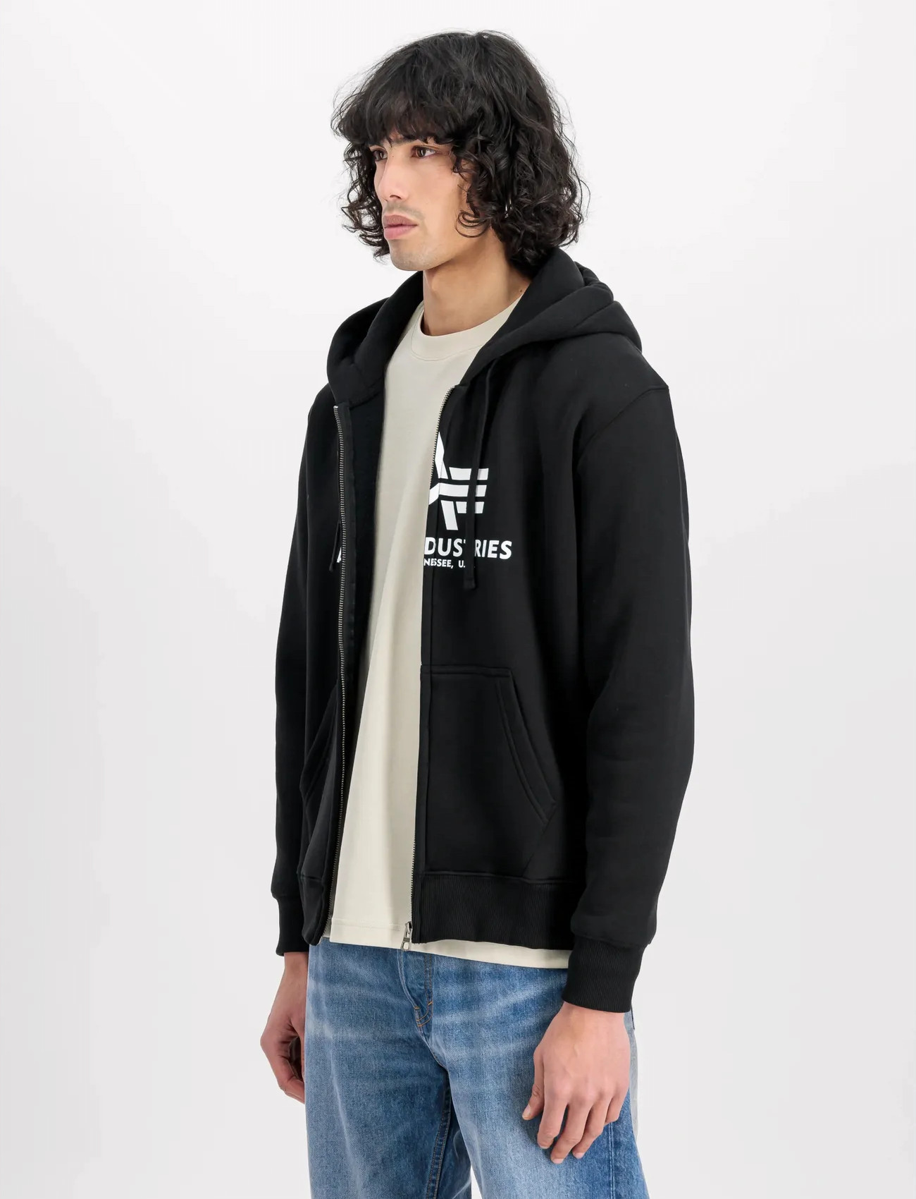 Alpha Industries Basic Zip Hoody, S, Black, Sweatshirts & Hættetrøjer > Hættetrøjer, Herre