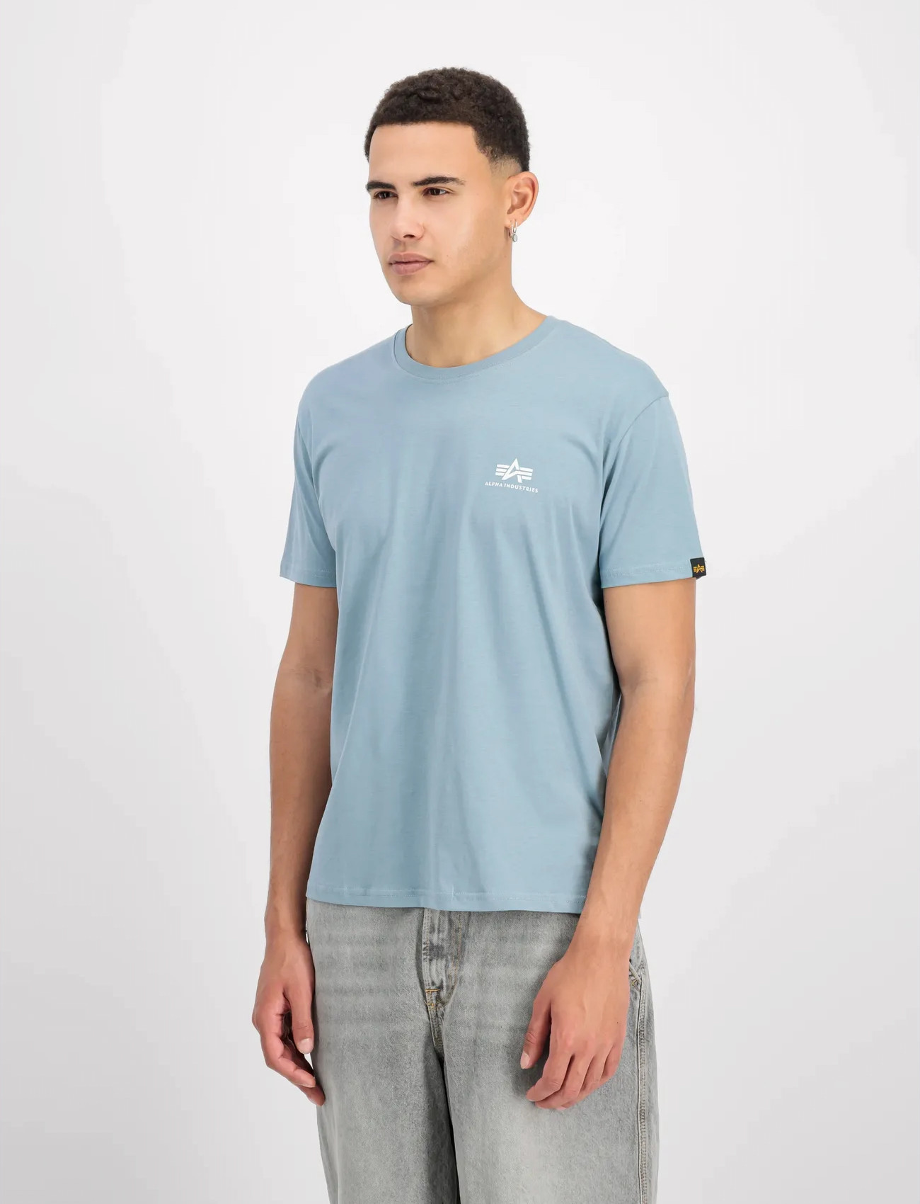 Alpha Industries Basic T Small Logo, XXL, Blue, T-Shirts > Kortærmede, Herre