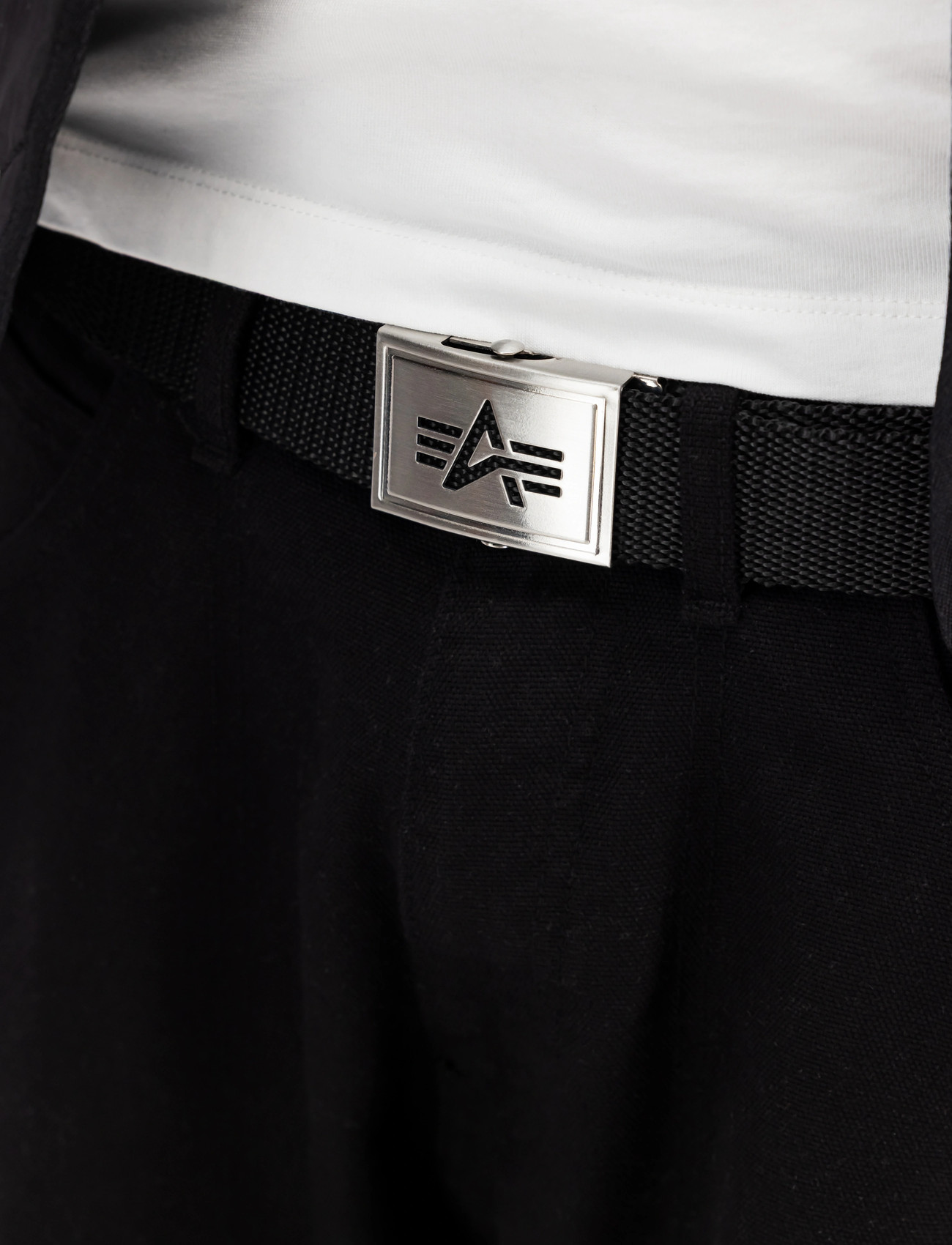 Alpha Industries Heavy Duty Logo Belt, One Size, Black, Bælter > Klassiske Bælter, Herre