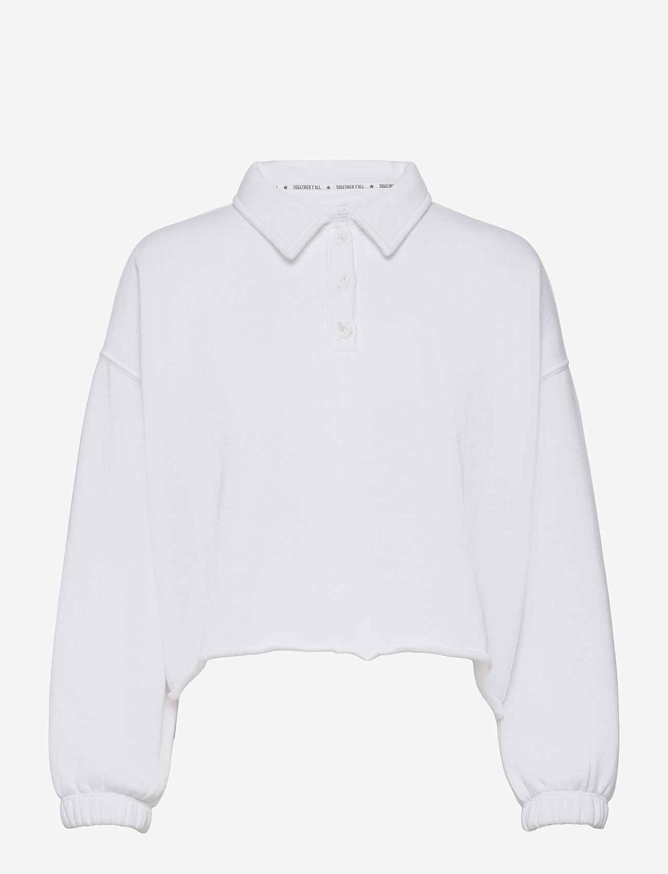 aerie fleece of mind cropped polo sweatshirt