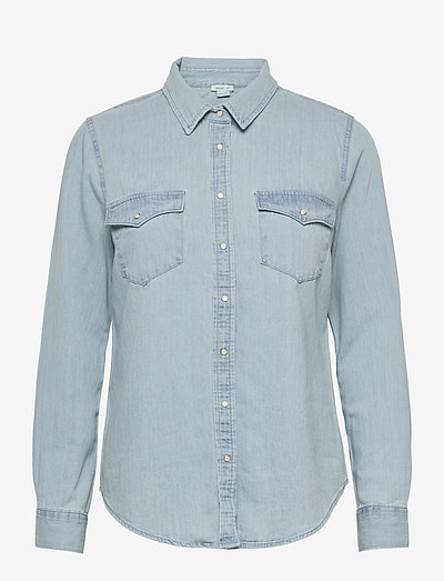 denim long sleeve shirt h