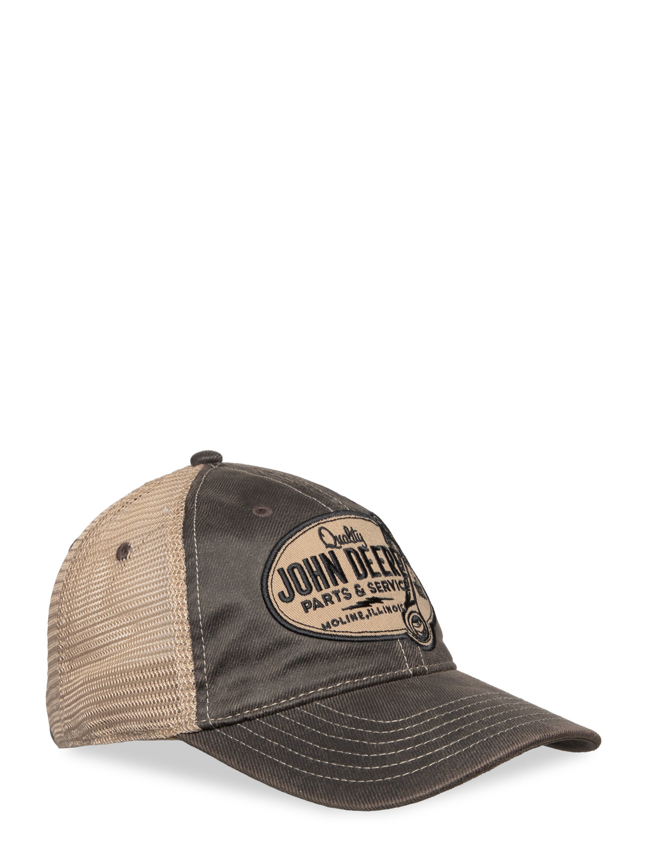 6 Panel Chan & Mesh Unstruct Beige - Grey John Deere Grey American Needle