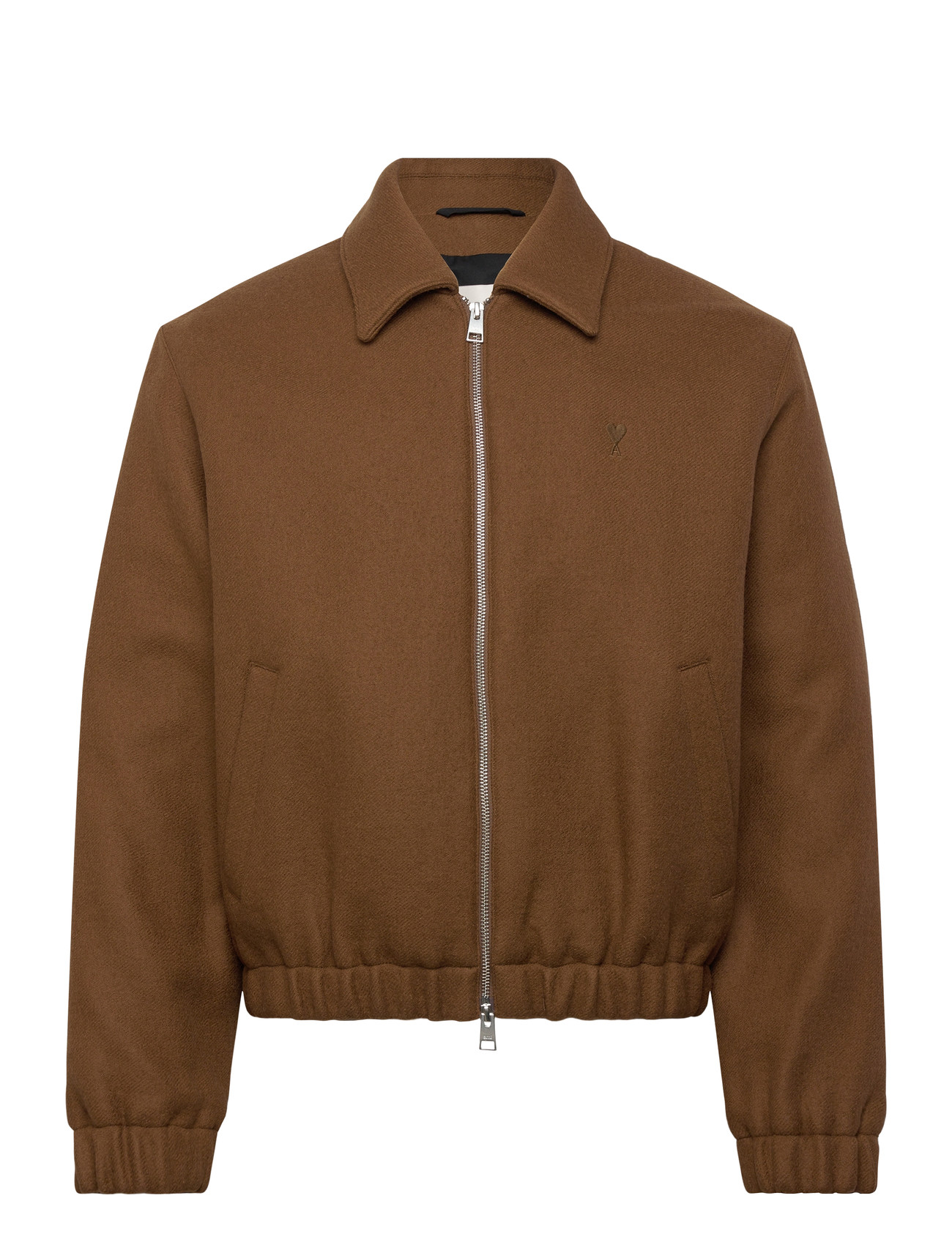 AMI Ami De Coeur Zipped Jacket, M, Brown, Jakker > Uldjakker, Herre