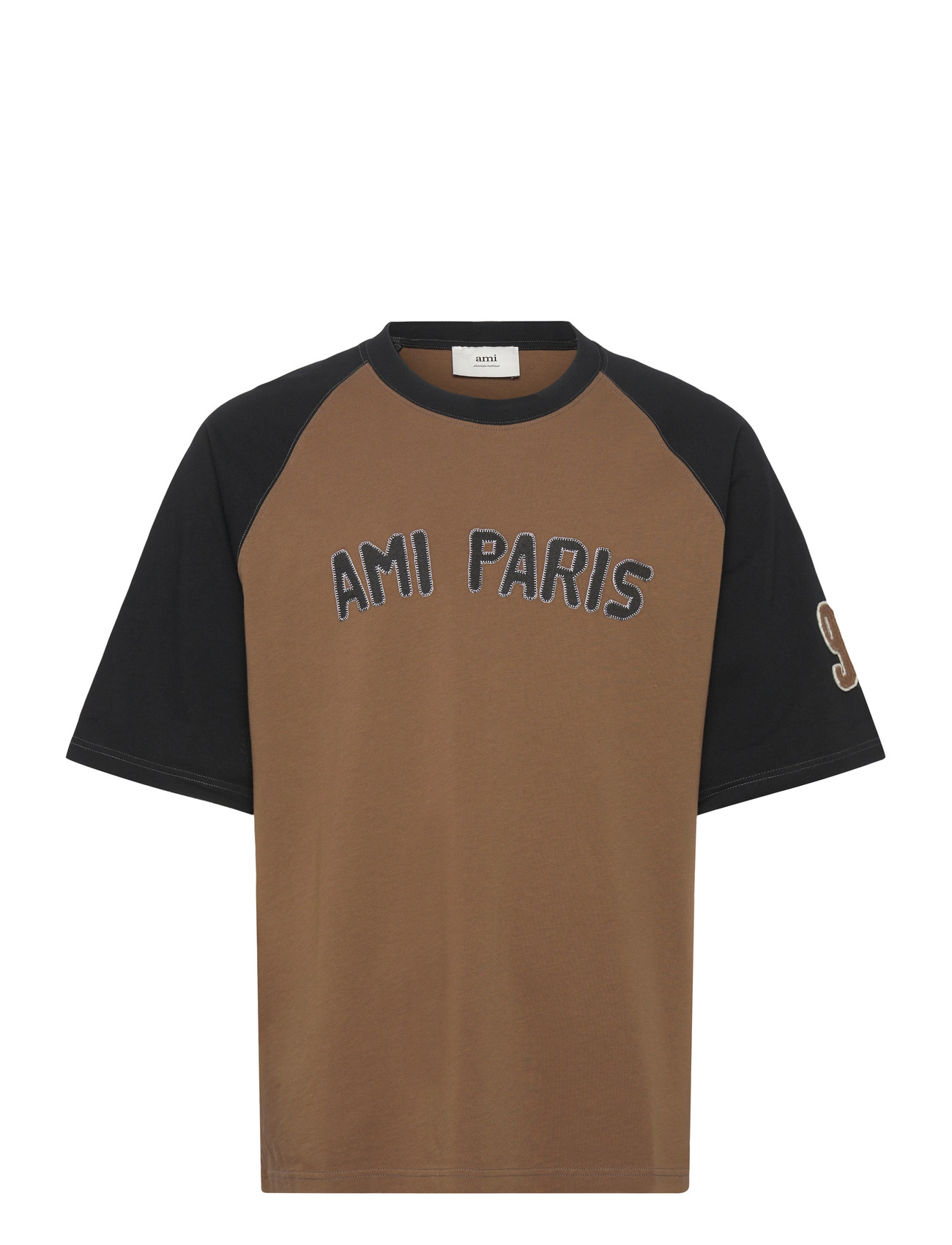 AMI Short Sleeves Teeshirt Patch, XL, Brown, T-Shirts > Kortærmede, Herre