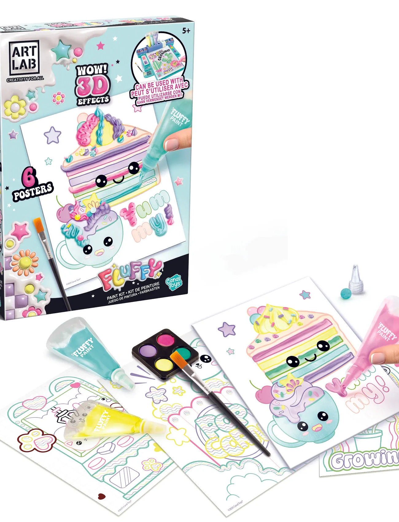 AMO Art Lab Fluffy Paint Studio, One Size, Multi/patterned, Håndværk > Håndværkssæt, Børn