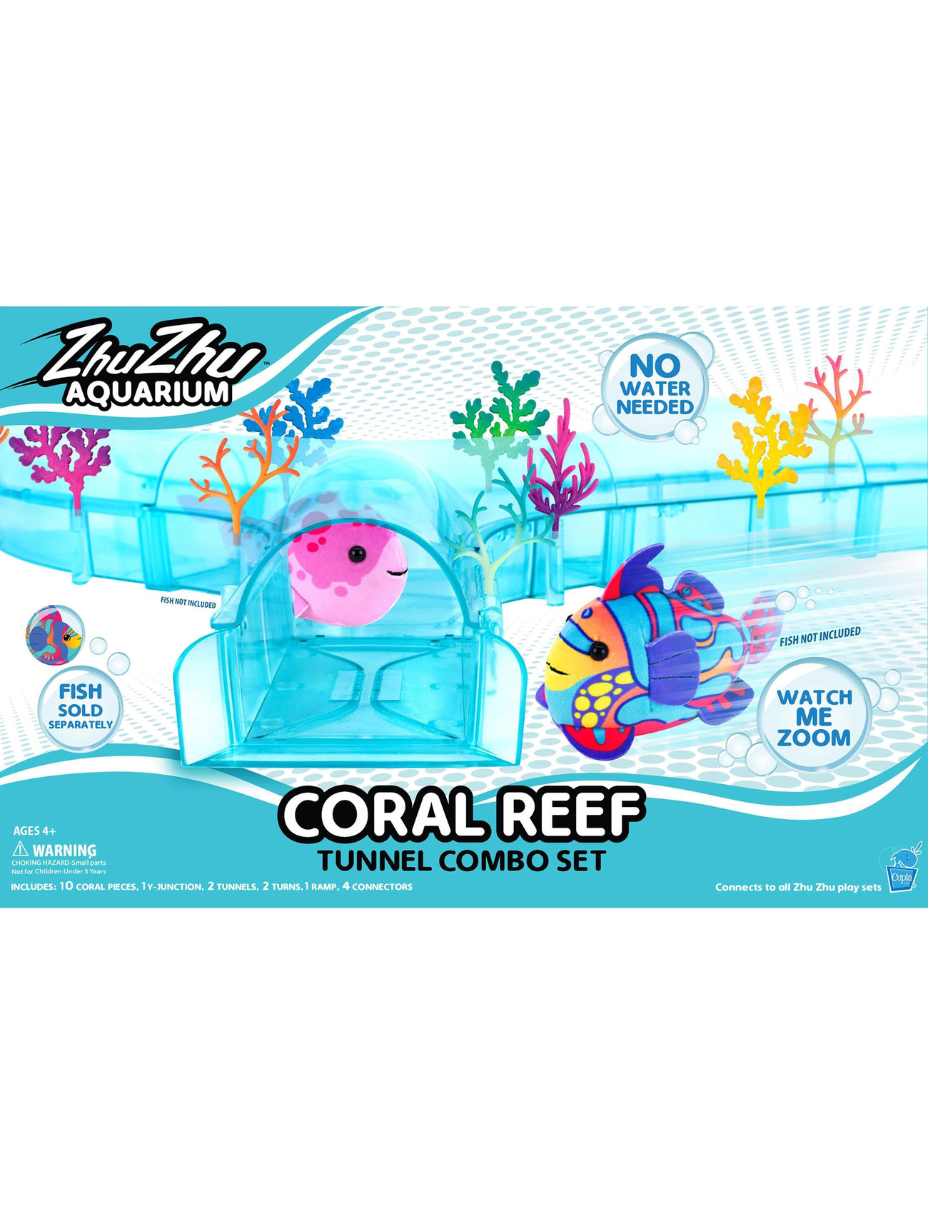 Zhu Zhu Fish Coral Reef Tunnel Combo Set Toys Soft Toys Stuffed Animals Multi/patterned Zhu Zhu