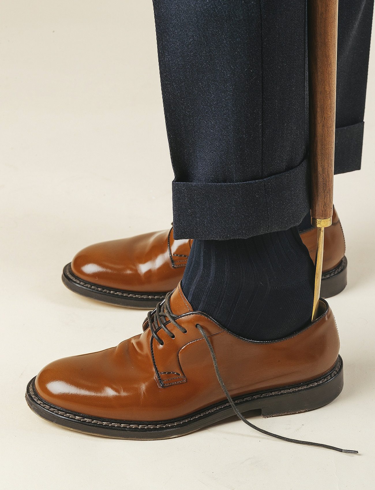 AN IVY Navy Ribbed Socks, 39-42, Blue, Sokker > Almindelige Sokker, Herre