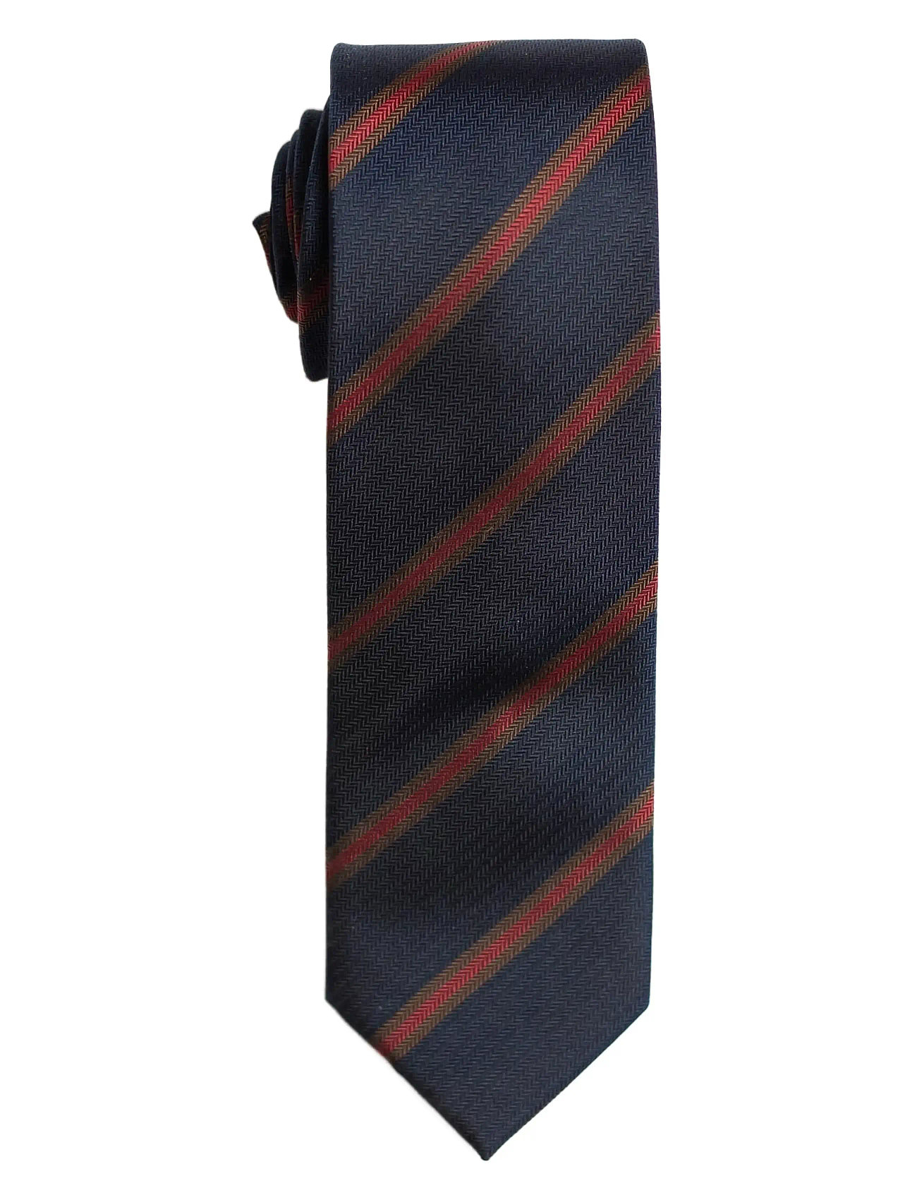 AN IVY Navy Herringbone Silk Tie Navy - One Size - Herren