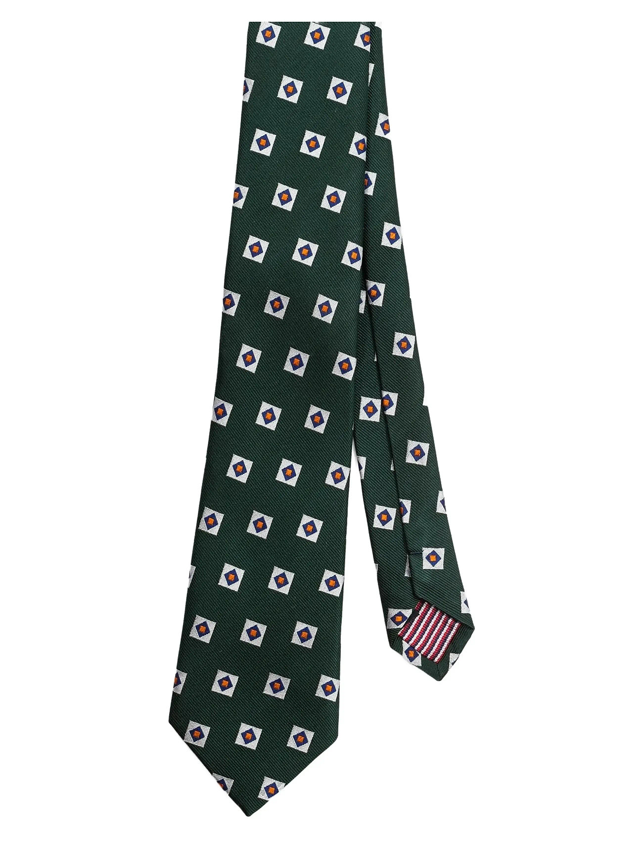 AN IVY Green Triple Square Silk Tie, One Size, Green, Tilbehør > Slips, Herre