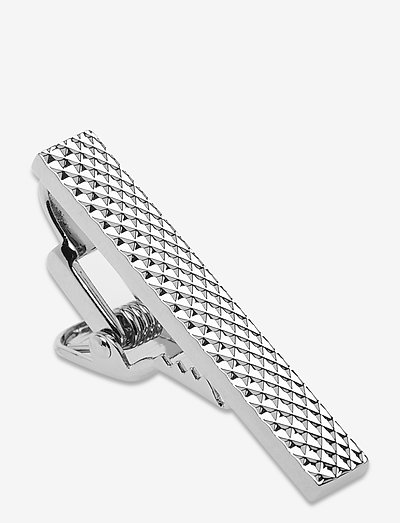Patterned Silver Bar 3,5 cm - tie clips - silver