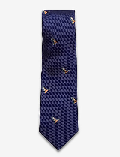 Allover Blue Kingfisher Silk Tie - ties - blue