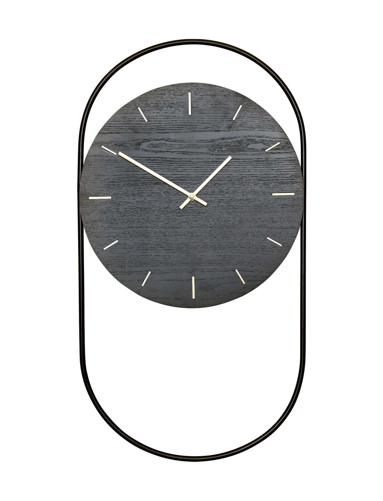 A-Wall Clock Black With Black Metal Ring Home Decoration Watches Wall Clocks Black Andersen Furniture