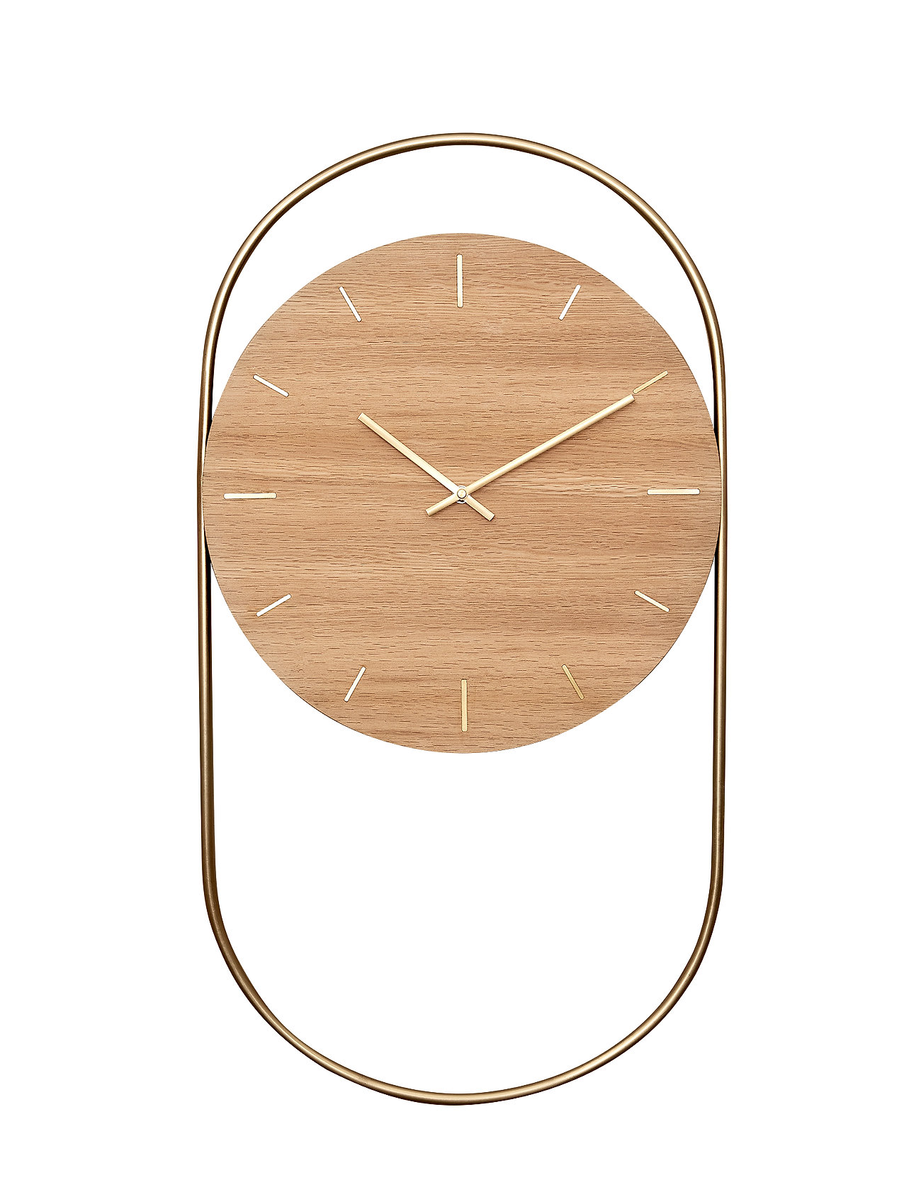 A-Wall Clock Oak With Brass Ring Home Decoration Watches Wall Clocks Brown Andersen Furniture