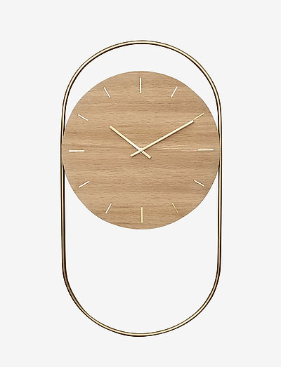 A-Wall Clock Oak with brass ring - wanduhren - no color