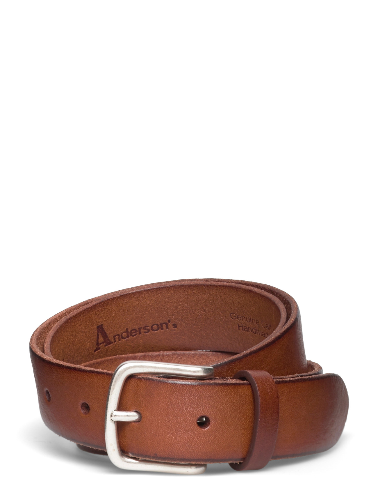 Anderson's Denim Leather Belt Cognac - 3 cm, 95, Brown, Bælter > Klassiske Bælter, Herre