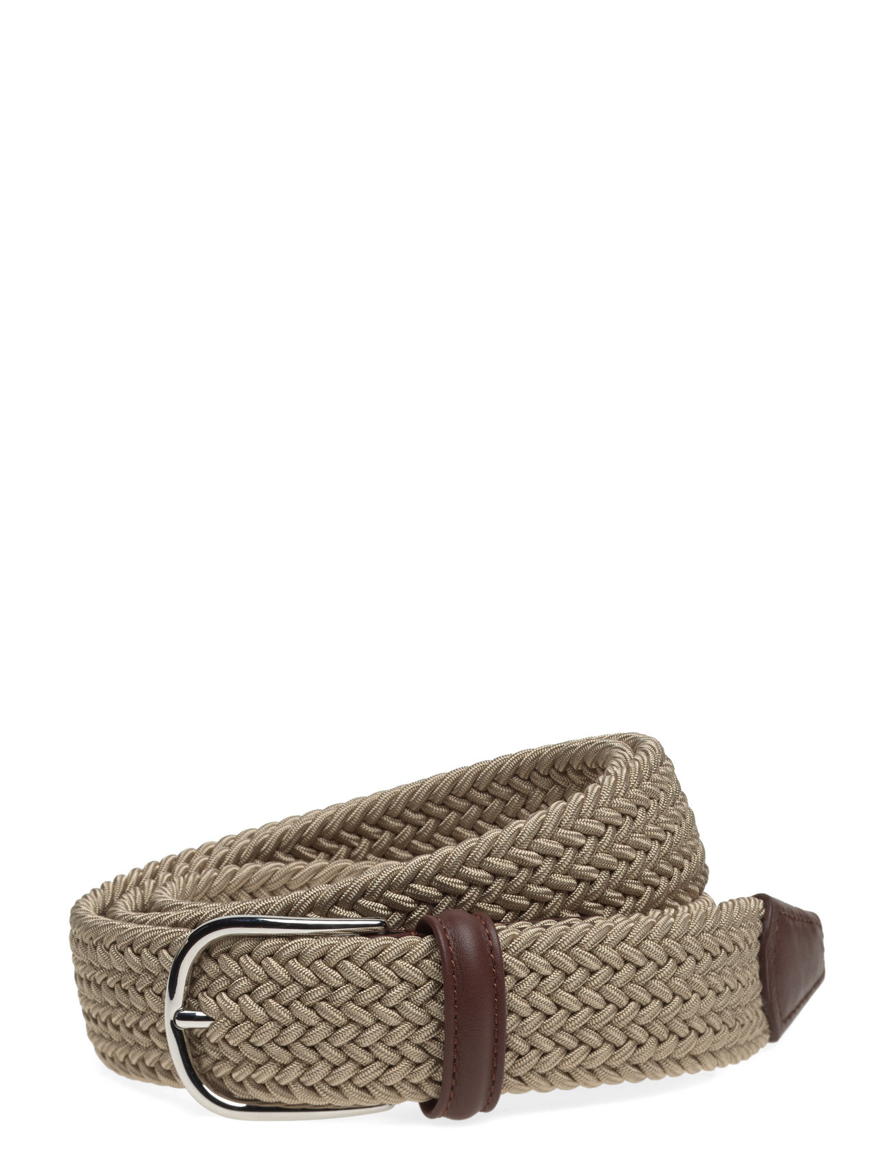 Anderson's Elastic Woven Belt - Multi Colour Dark Brown - 3,5, 110, Khaki green, Bælter > Flettet Bælte, Herre