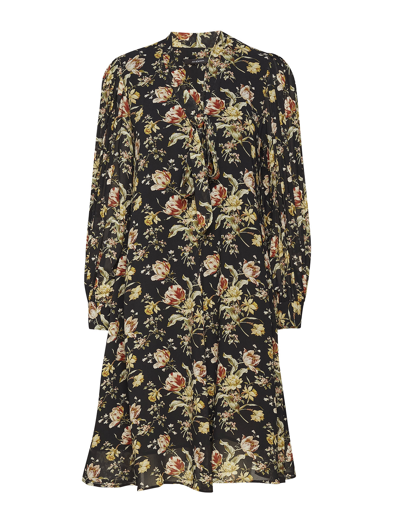 Sebella V Dress Jurk Knielengte Zwart Andiata andiata kopen in de aanbieding