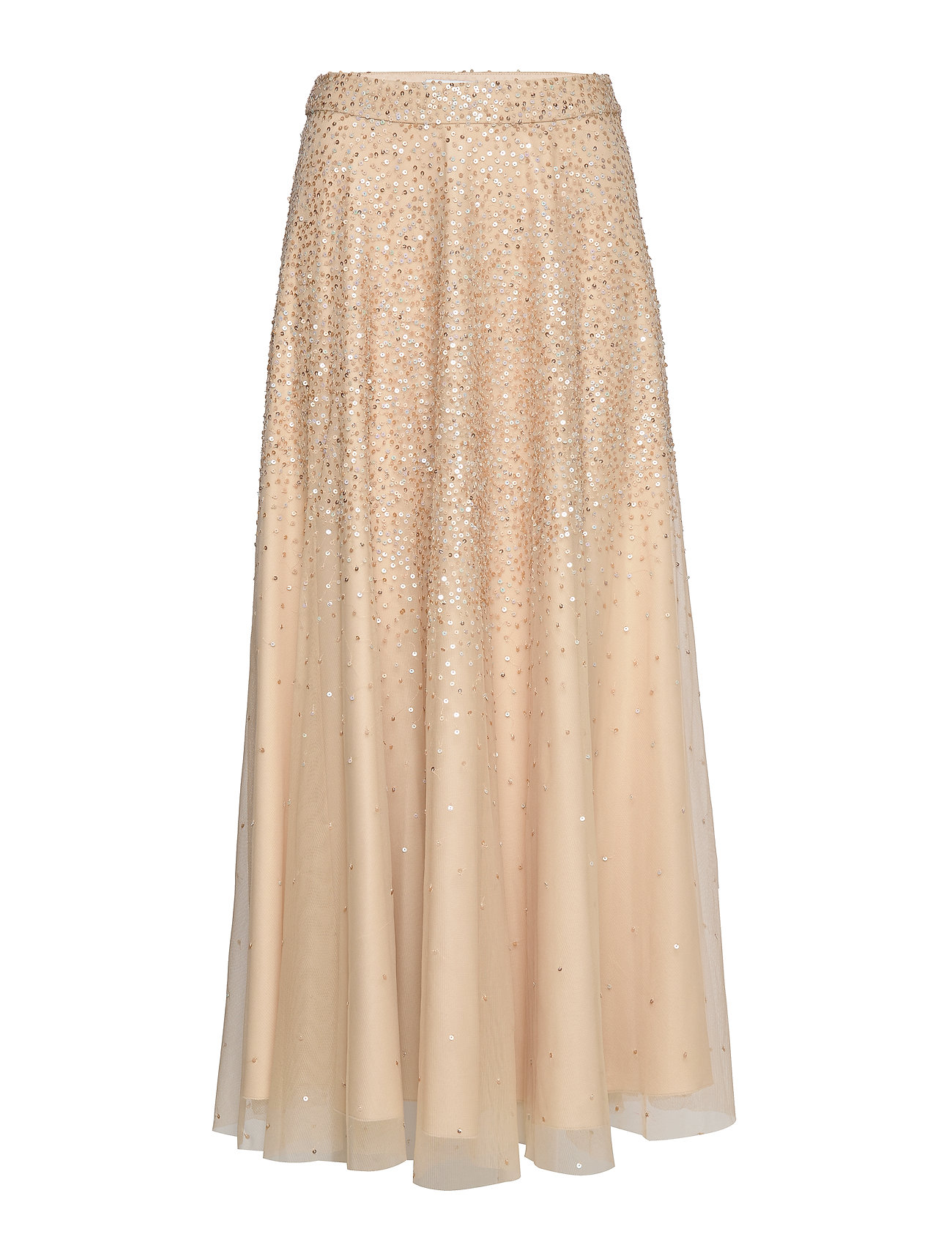 Andiata Piana Long Sequin Skirt Lång Kjol Beige [Color: CROISSANT ][Sex: Women ][Sizes: S,L ]