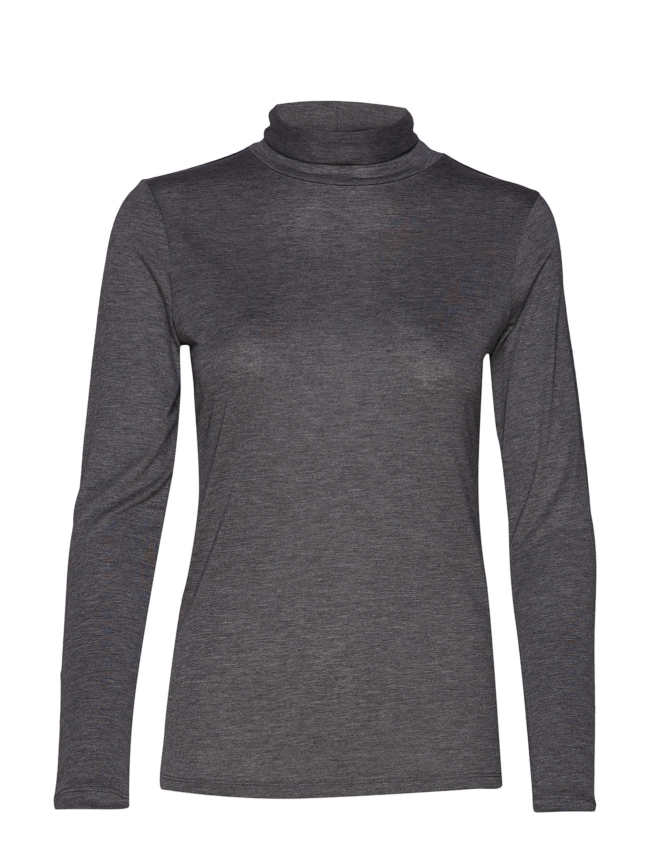 Andiata Iralie Roll Neck Ls Top Turtleneck Polotröja Grå [Color: STEEL GREY ][Sex: Women ][Sizes: XS,S ]