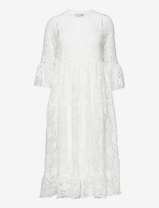Ember Dress - sukienki koronkowe - white