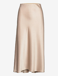 Joyce 85 Skirt - midi kjolar - beige shiny
