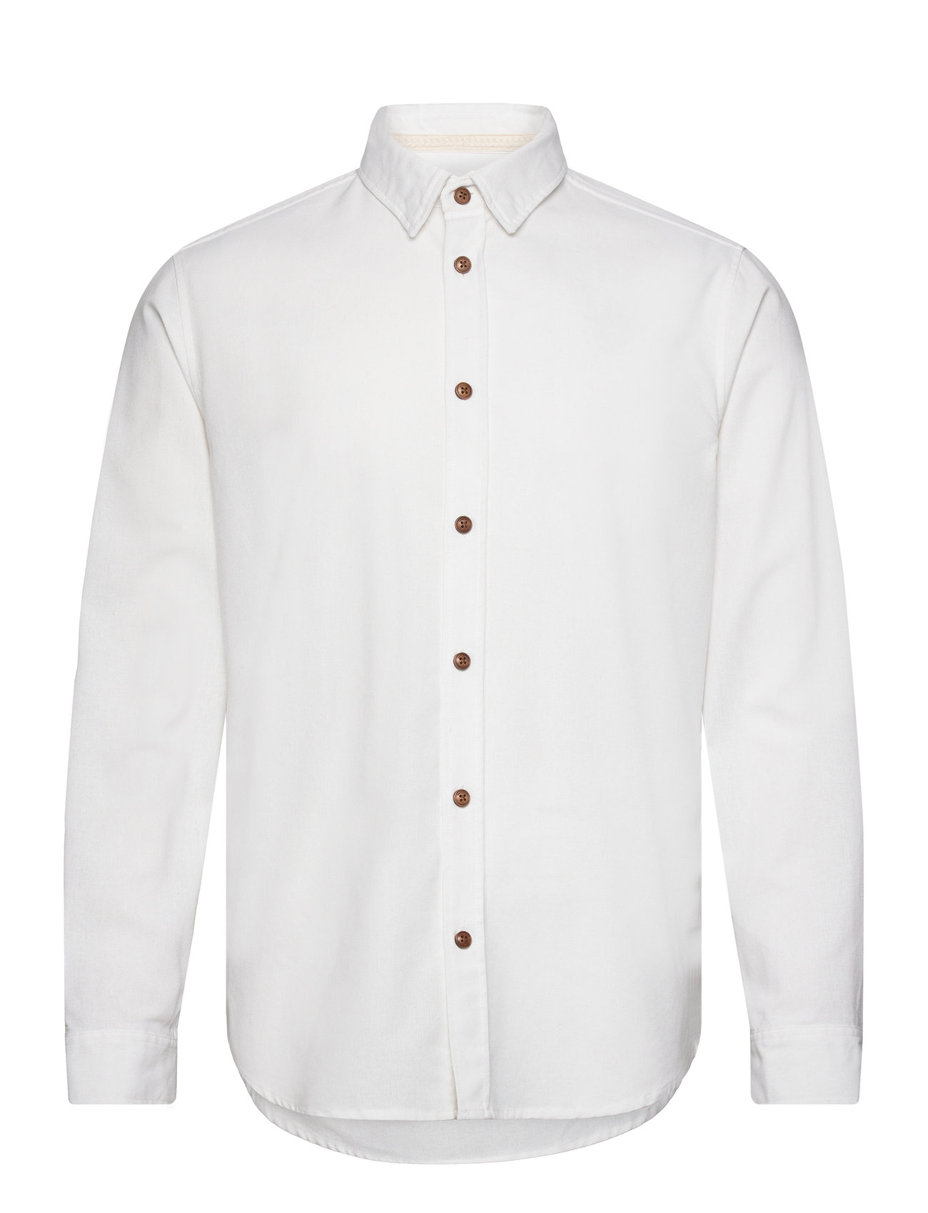 Akleif L/S Cot/Linen Shirt White Anerkjendt