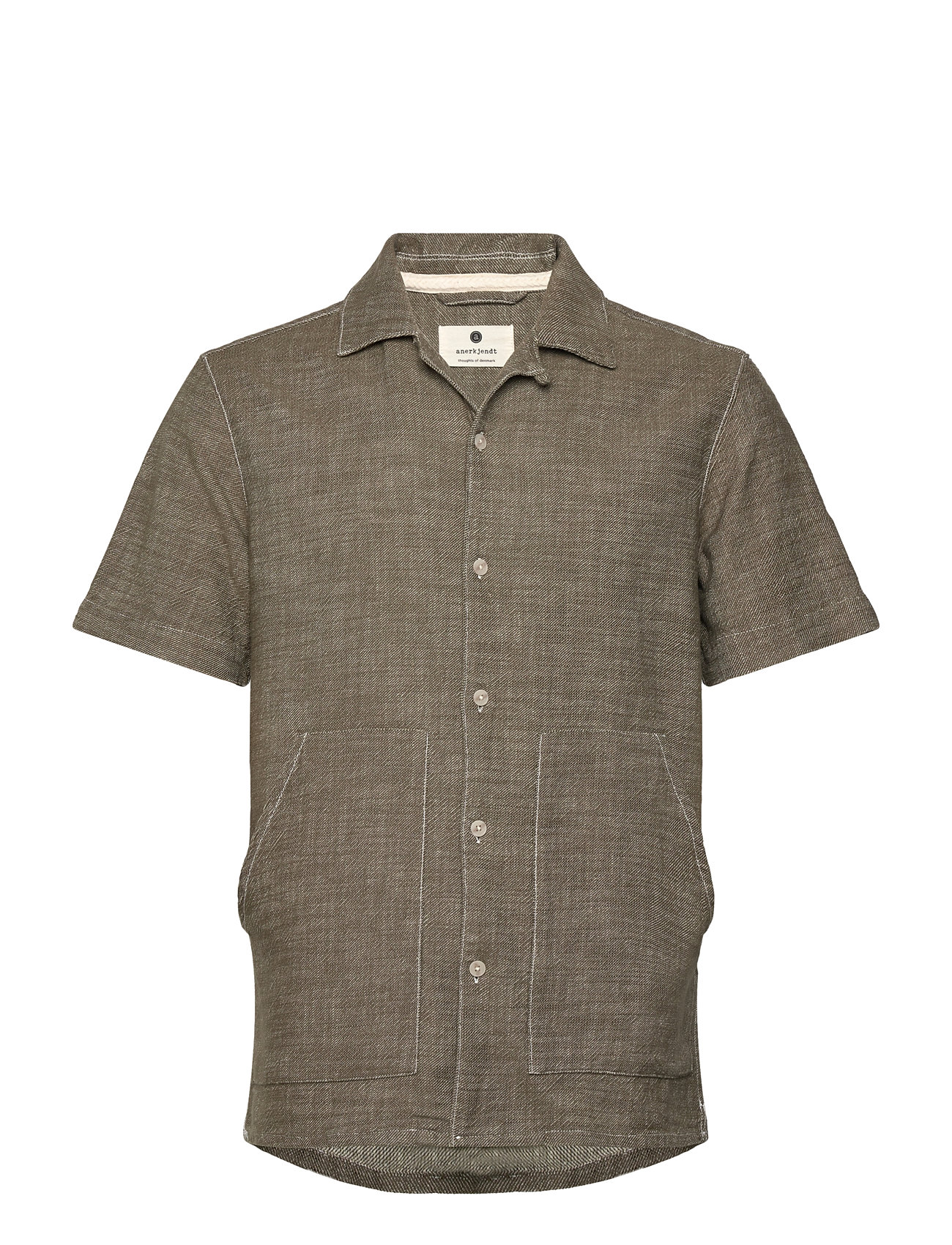 Anerkjendt Akkurt Twill S/S Shirt, M, Green, Skjorter > Kortærmede Shirts, Herre