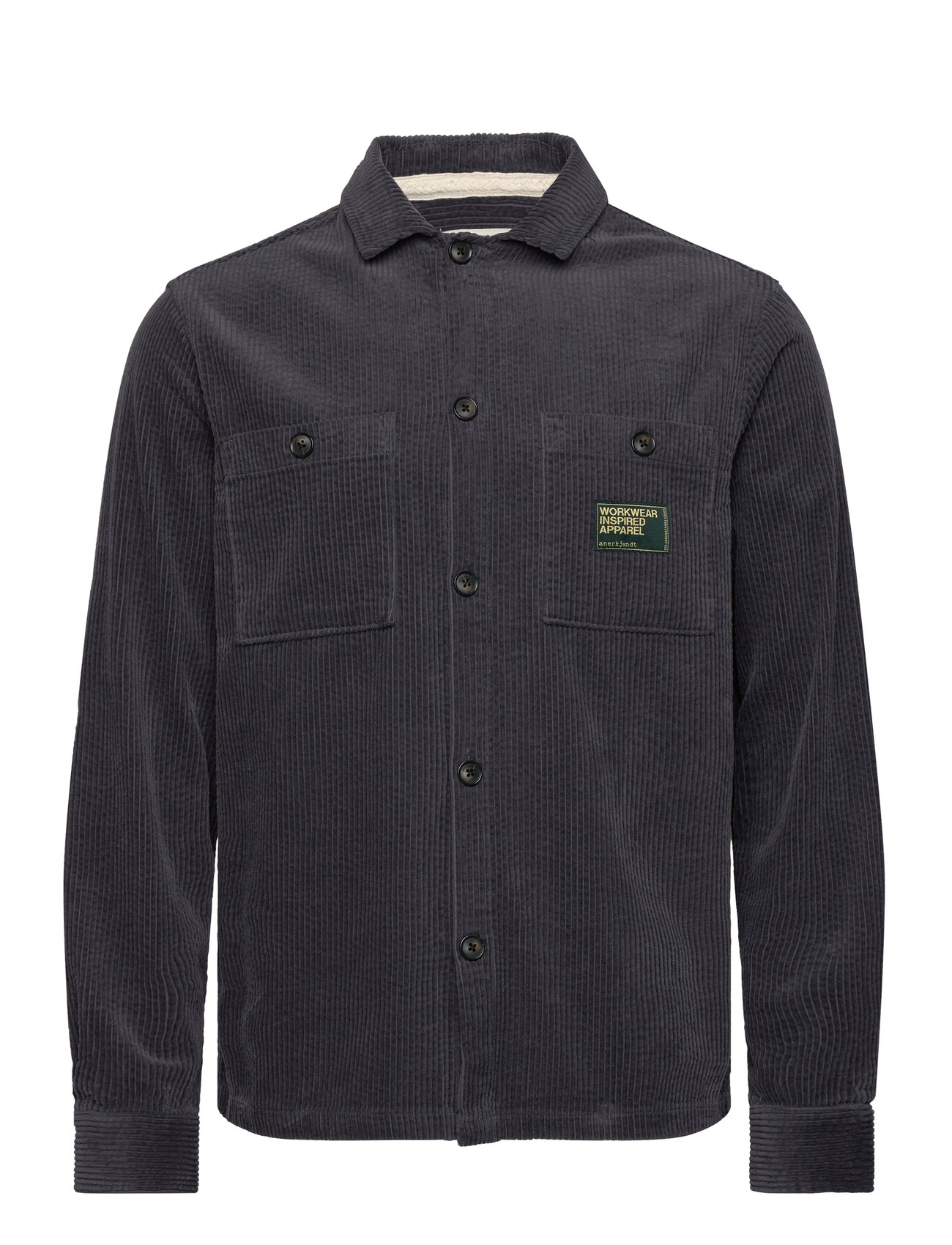 Aktheo Cord L/S Overshirt Navy Anerkjendt