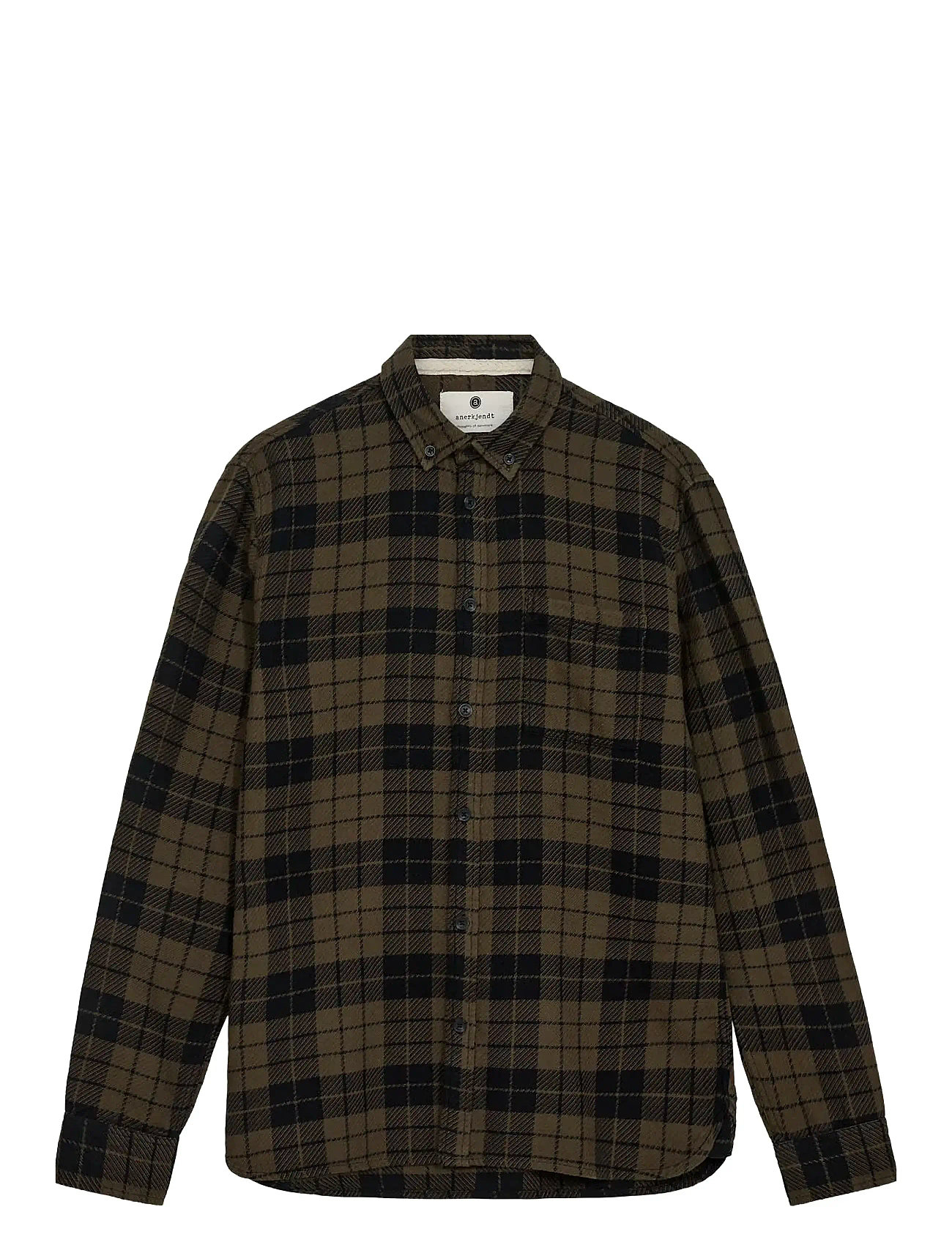 ANERKJENDT Akleif Twill Check Shirt Khaki - M - Herren
