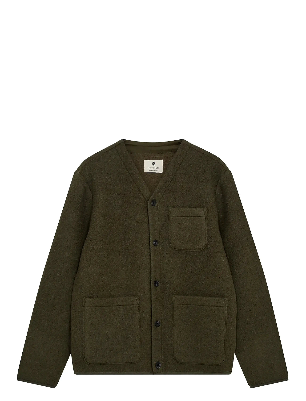 ANERKJENDT Aksigurd Boiled Wolle Overshirt Khaki - M - Herren